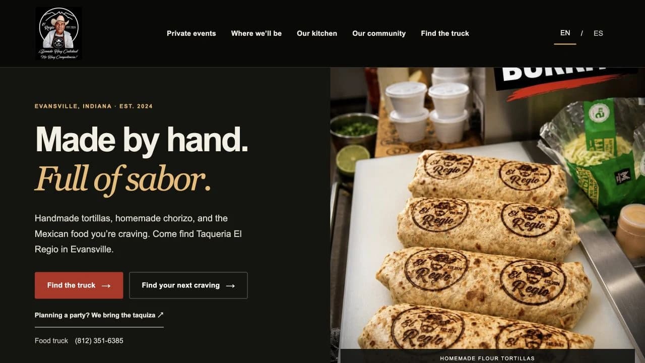 Real work: the El Regio website created by LM